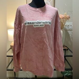 Alexander Wang Pink Logo Crewneck Sweater